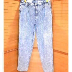 Vintage Jeans 80s  High Rise Double Dad Pleats Honeycomb Denim Baggy